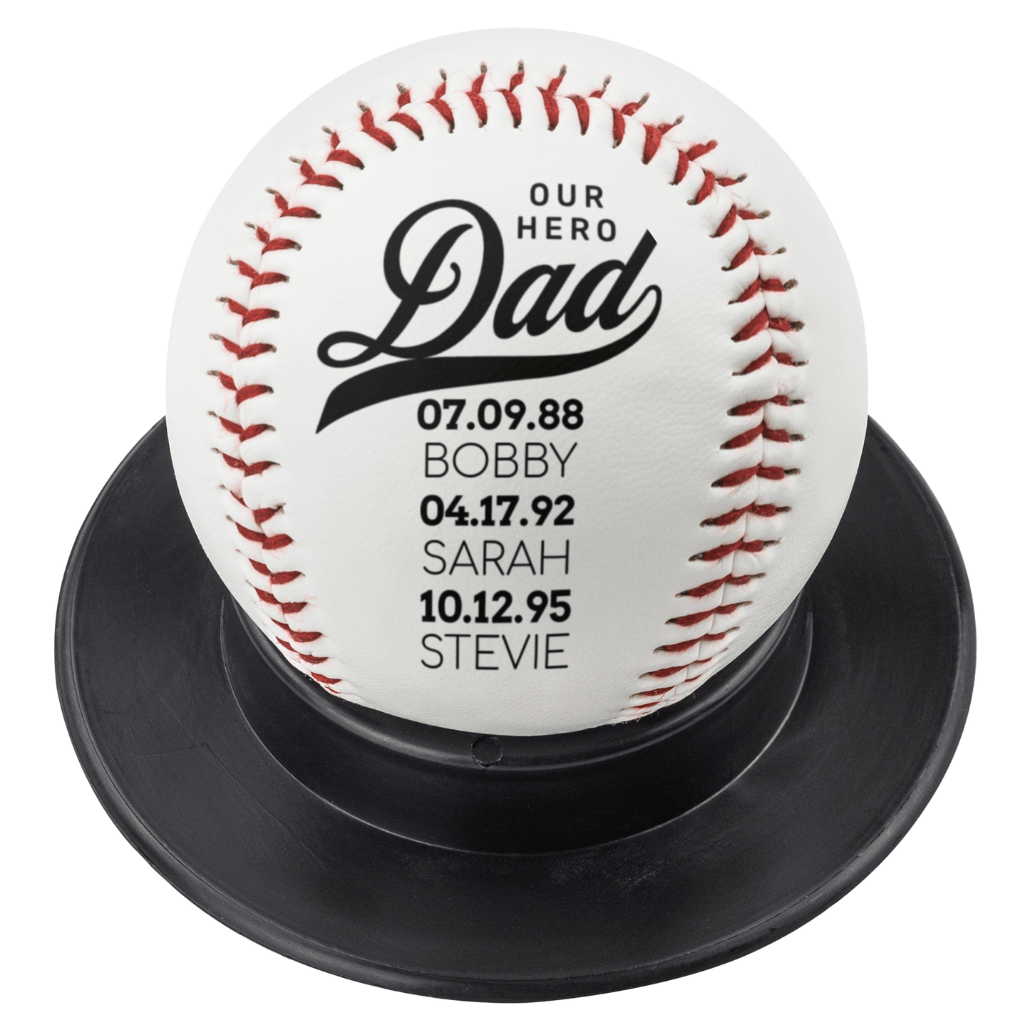 Father's Day Custom Baseball Loving Gift or Dad, Our Hero Daddy Custom Kids' Names Birthdays Baseball Fan Coach Dad, Team Coach