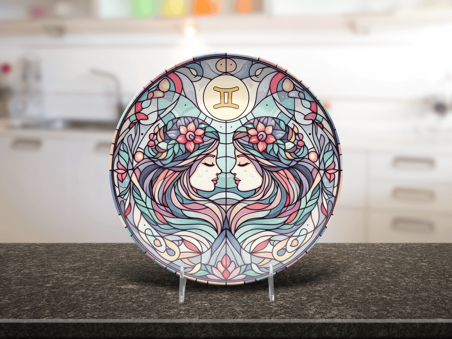 Astrological Signs Zodiac Faux Stained Glass Party Plates