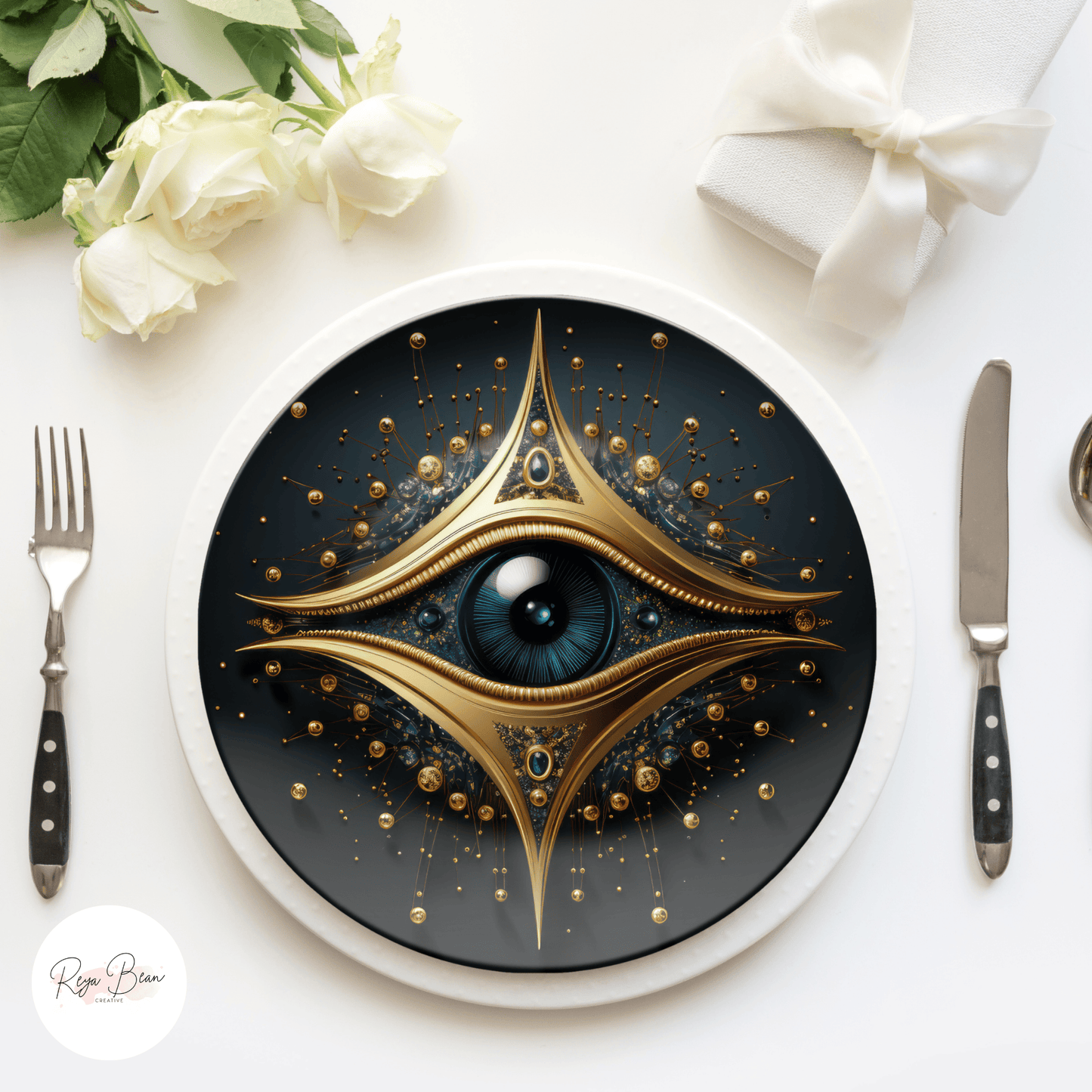 Evil Eye Goth Mystical Party Plates - Unbreakable Dinnerware 10"
