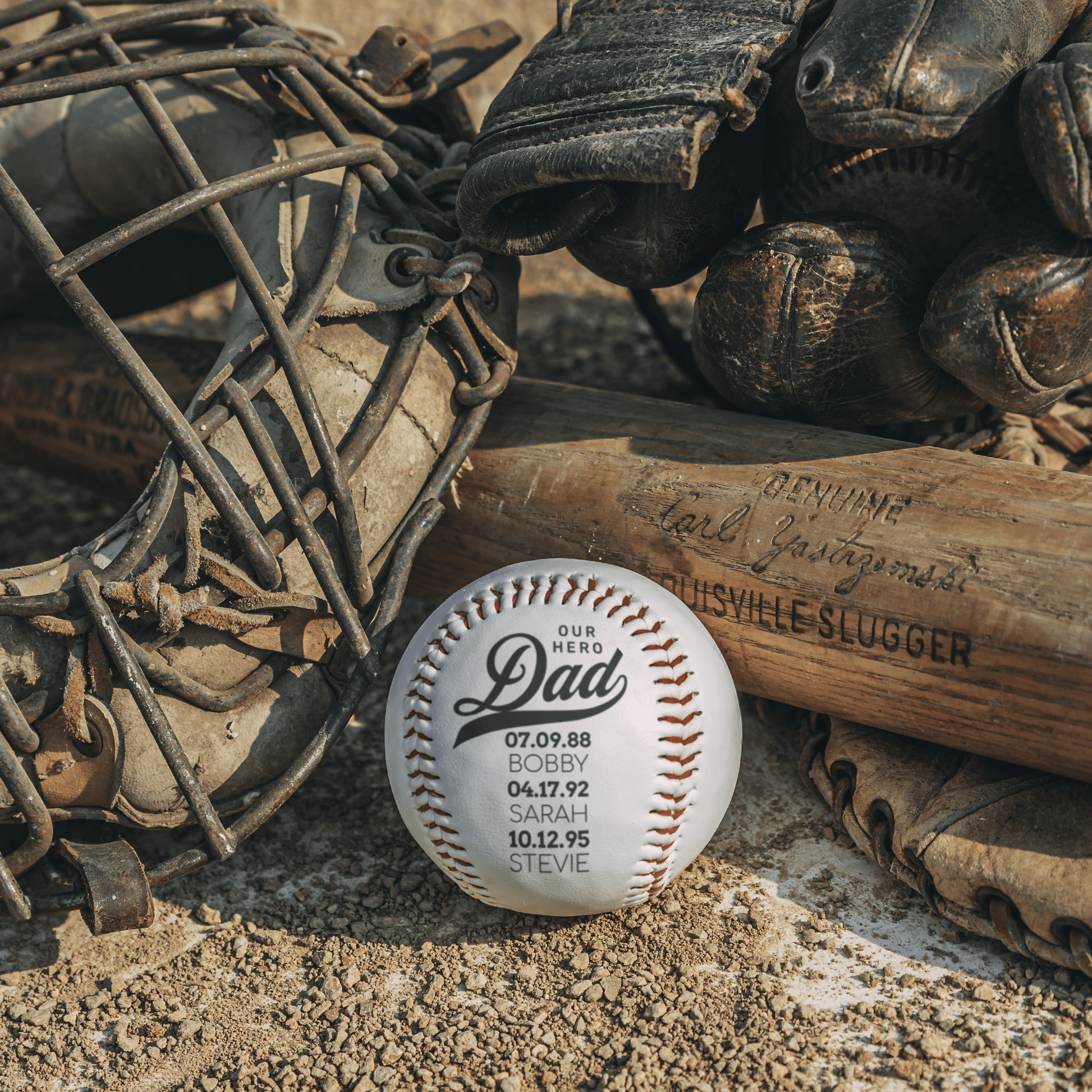 Father's Day Custom Baseball Loving Gift or Dad, Our Hero Daddy Custom Kids' Names Birthdays Baseball Fan Coach Dad, Team Coach