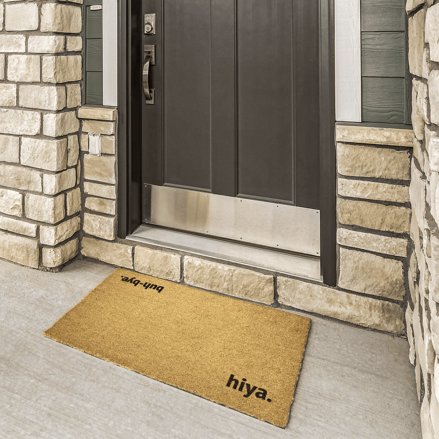 Hiya. Buh-bye. Funny Housewarming Outdoor Doormat Gift