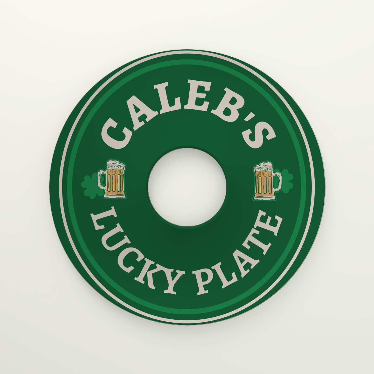 Custom St. Patrick's Day Beer Plate, Irish Lucky Plate Beer Cup Appetizer DecoWare Plate, Beer Drinking BBQ Snack Pint Plate O-Plate