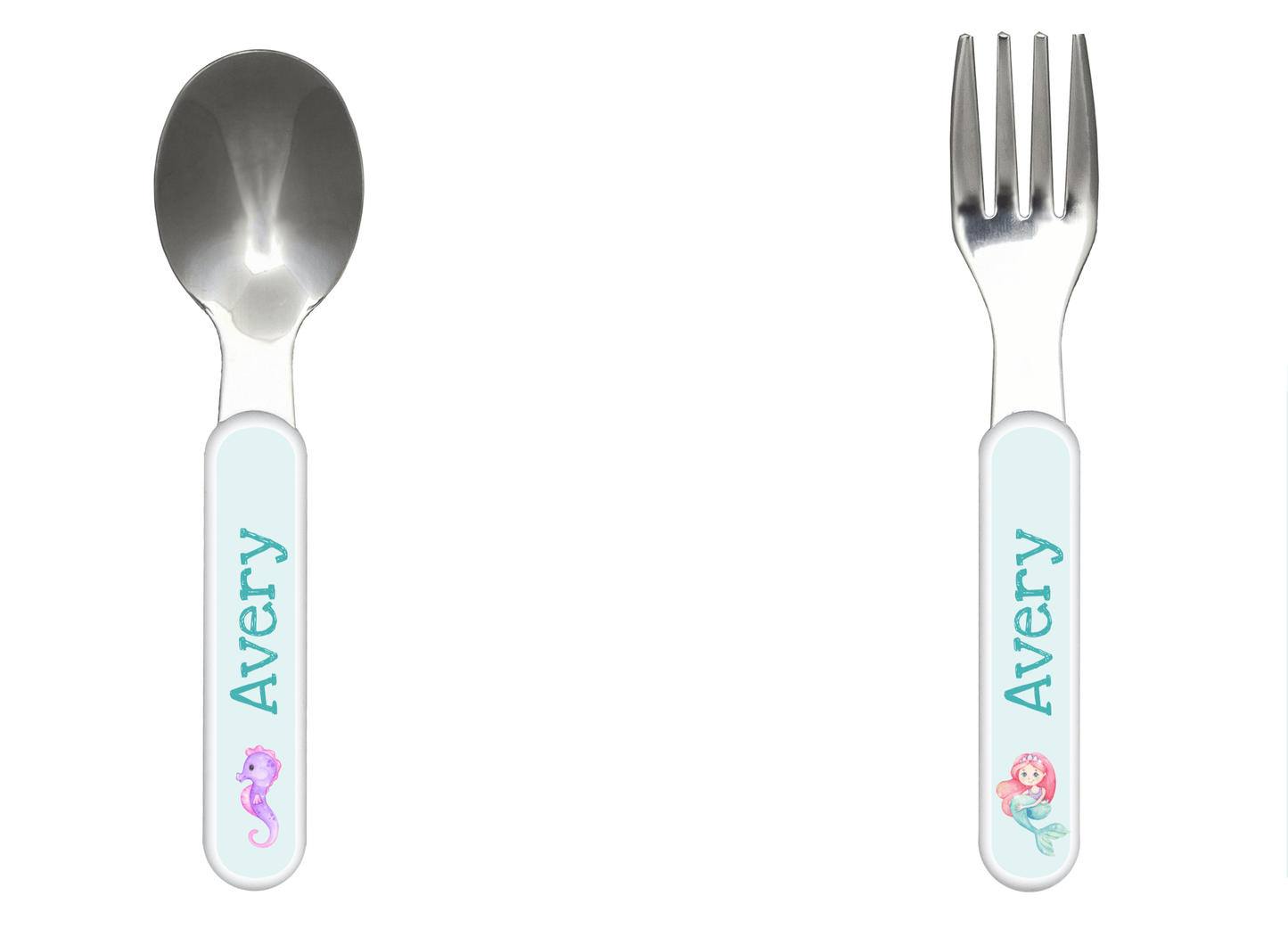 Mermaid Kids Dinnerware - Personalized Kids Plates & Durable BPA-Free Set with Silverware