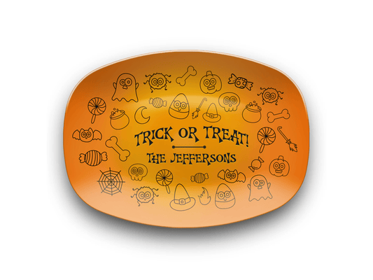 Custom Halloween Candy Tray - Unbreakable Serving Tray | Personalized Trick Or Treat Platter