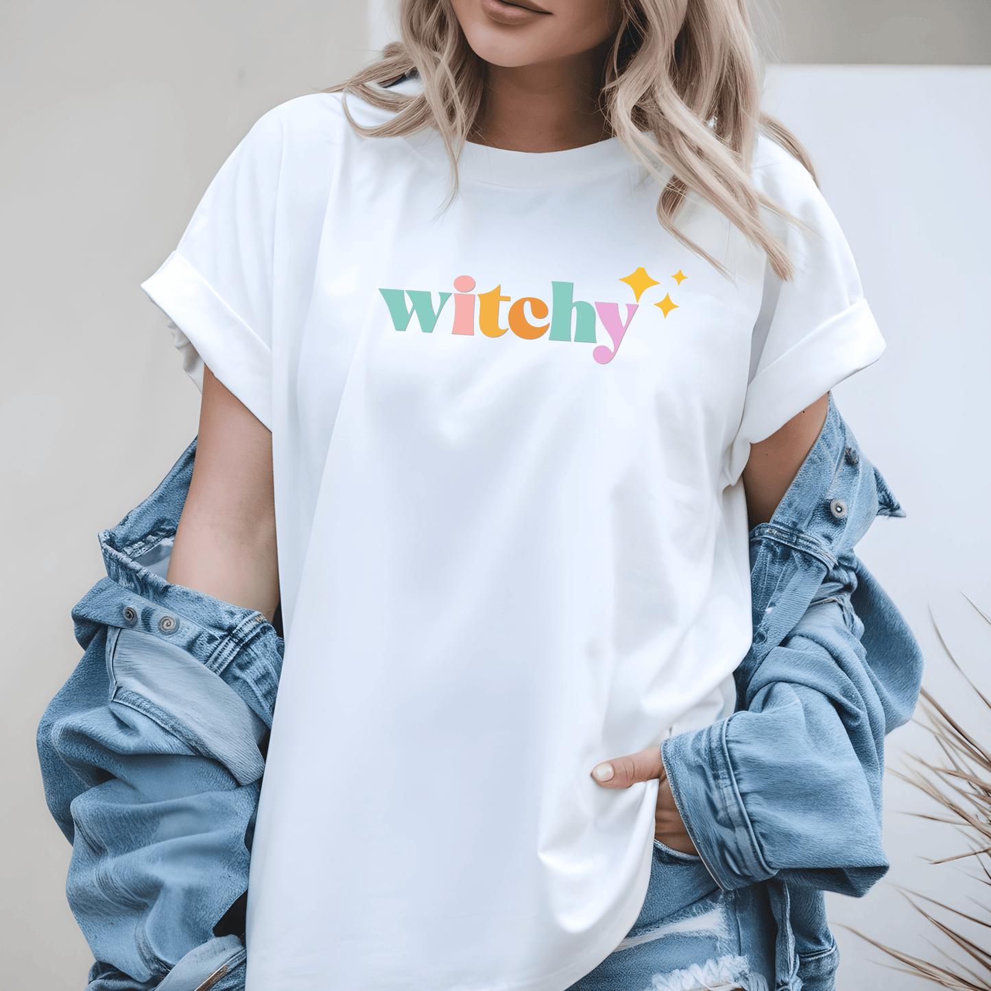 Witchy Graphic T-Shirt – Retro Pastel Unisex Comfort Shirt With Colorful Mystic Design
