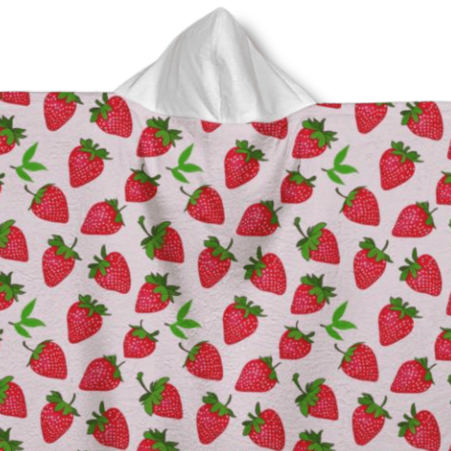 Adorable Cozy Strawberry Hooded Sherpa Fleece Blanket