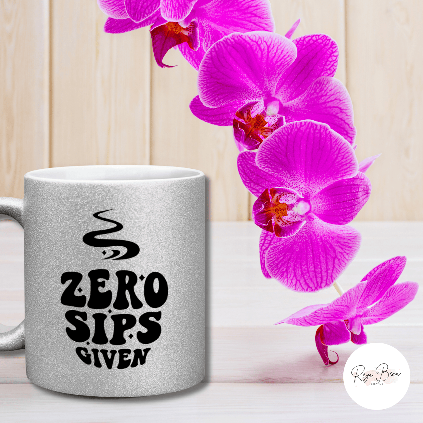 Glitter Mug Zero Sips Given, Funny 11oz Ceramic Sparkling Coffee Mug, Coffee Lover Gift for Her, Sparkly Hand Wash Tea Mug