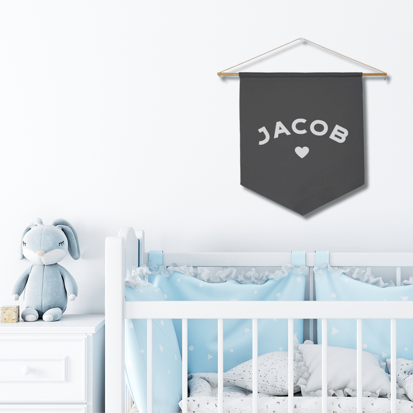 Custom Name Wall Pennant - Personalized Kid's Room Baby Nursery Decor Banner