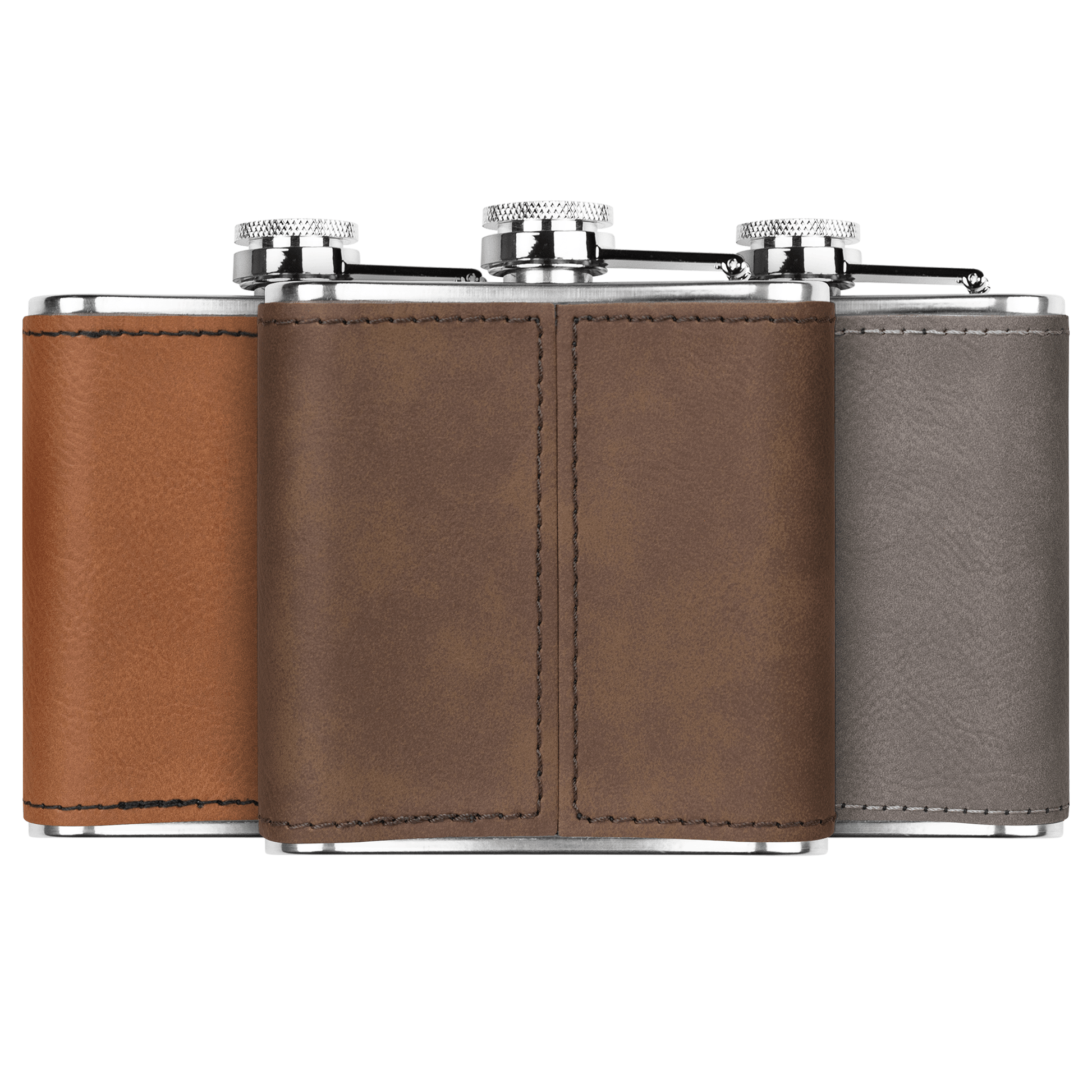 Groomsmen Custom Wedding Party Gift 6 oz Leather Wrapped Engraved Stainless Steel Flask