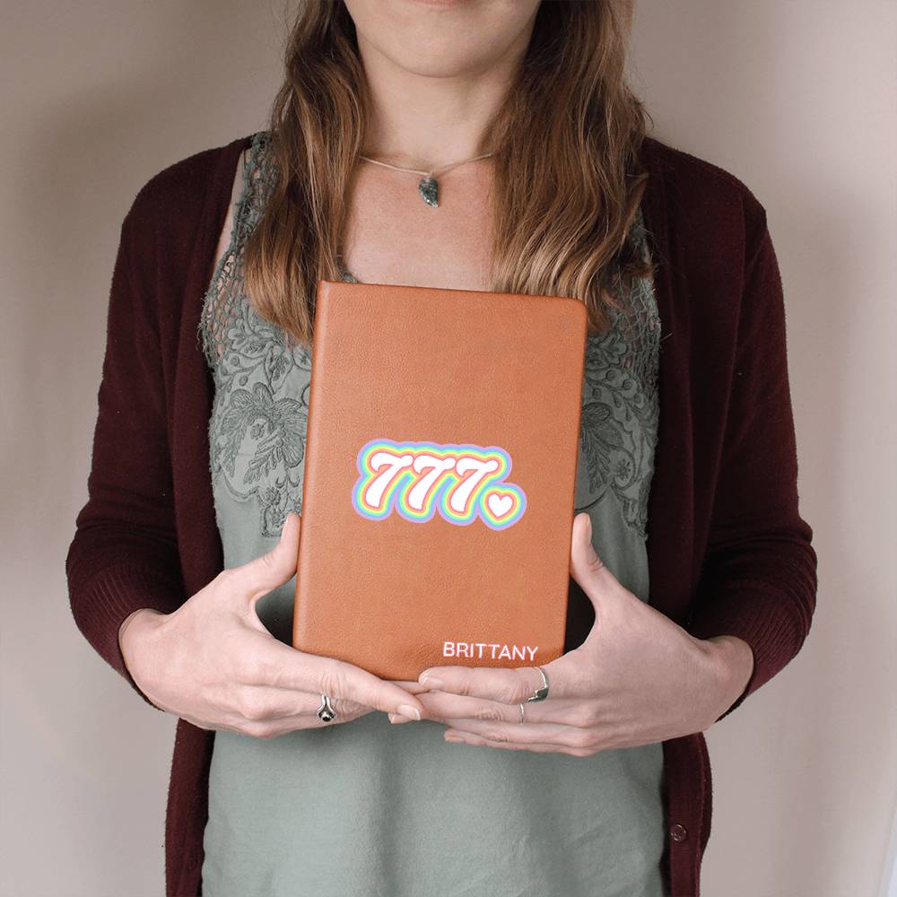Angel Numbers Journal - Custom Vegan Leather Notebook With Personalized Cover