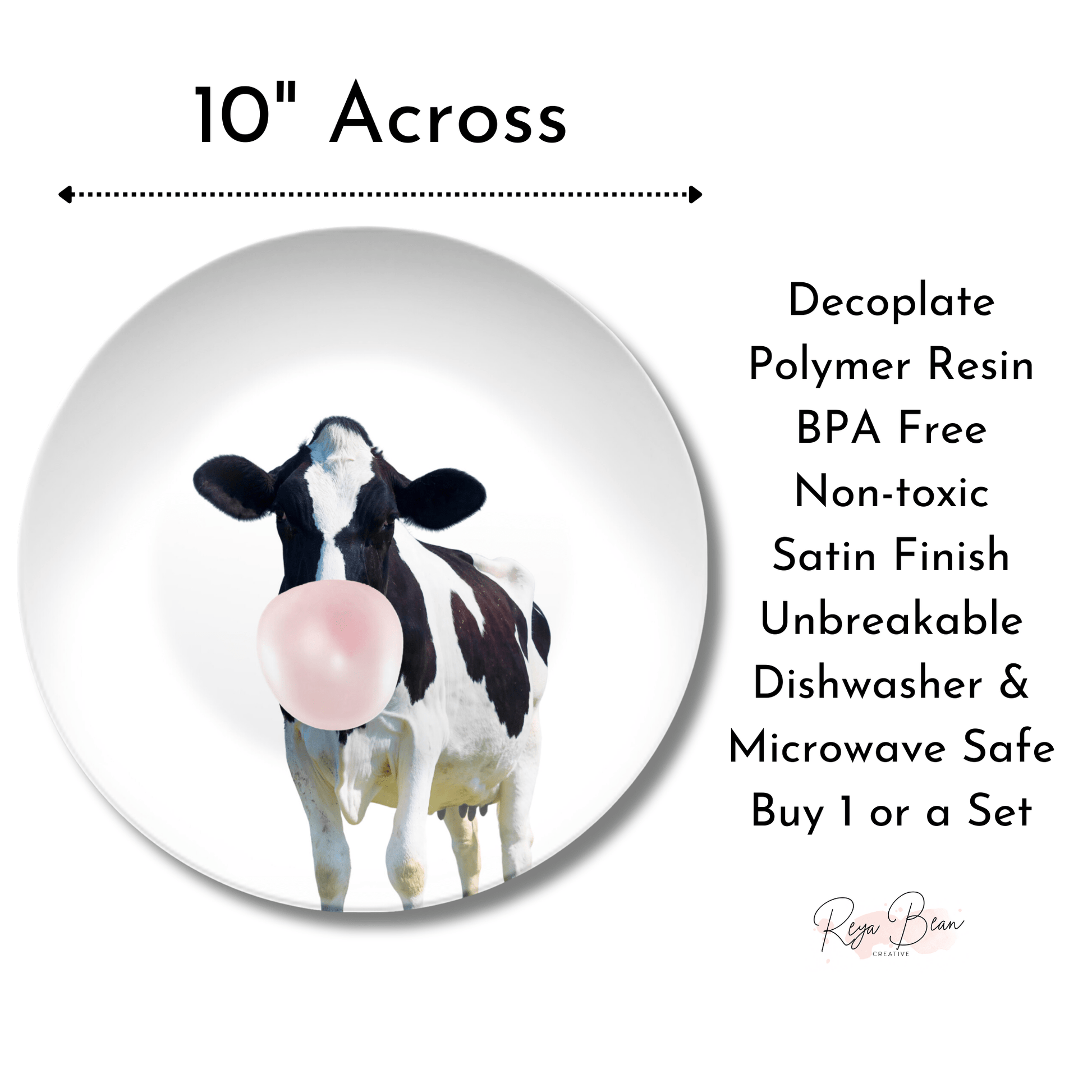 Farm Animals Housewarming Party Plates Gift, Cow Duck Horse Goat Chick Pig Chicken Sheep Plate Set, Fun Homesteader Gift Bubblegum Dishes