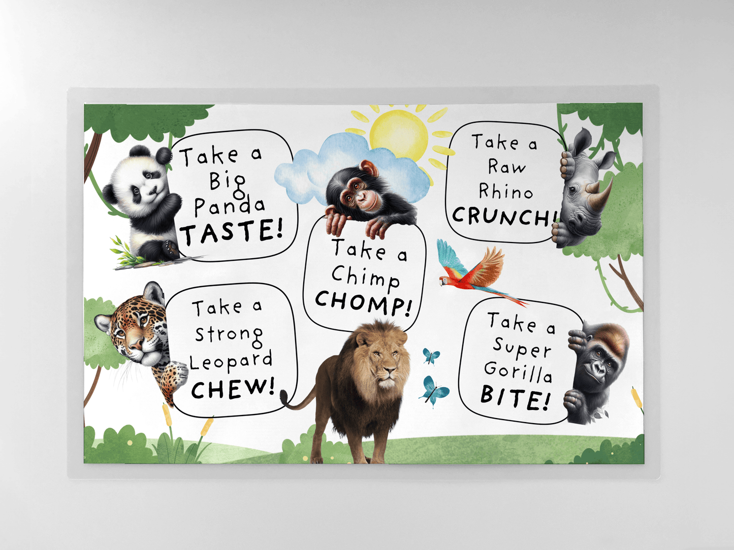 Picky Eater Placemat - Laminated Kids Food Mat 12" x 18" | Easy Clean Durable Mealtime Mat