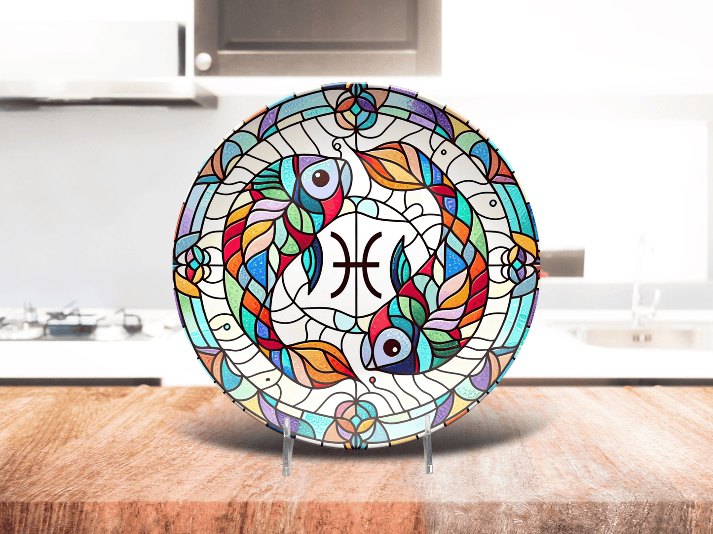 Astrological Signs Zodiac Faux Stained Glass Party Plates