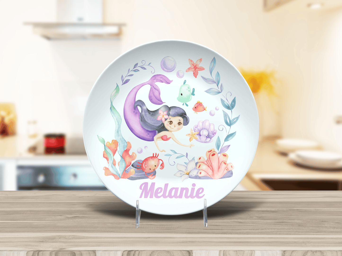 Personalized Kids Dinnerware | Mermaid Birthday Plates & Under The Sea Theme Set
