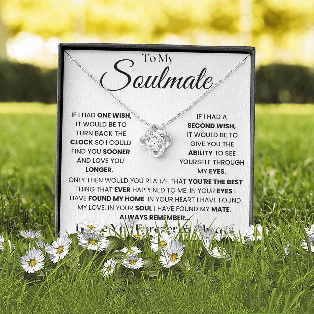 Soulmate Love You Forever & Always - Love Knot Necklace for Girlfriend Wife