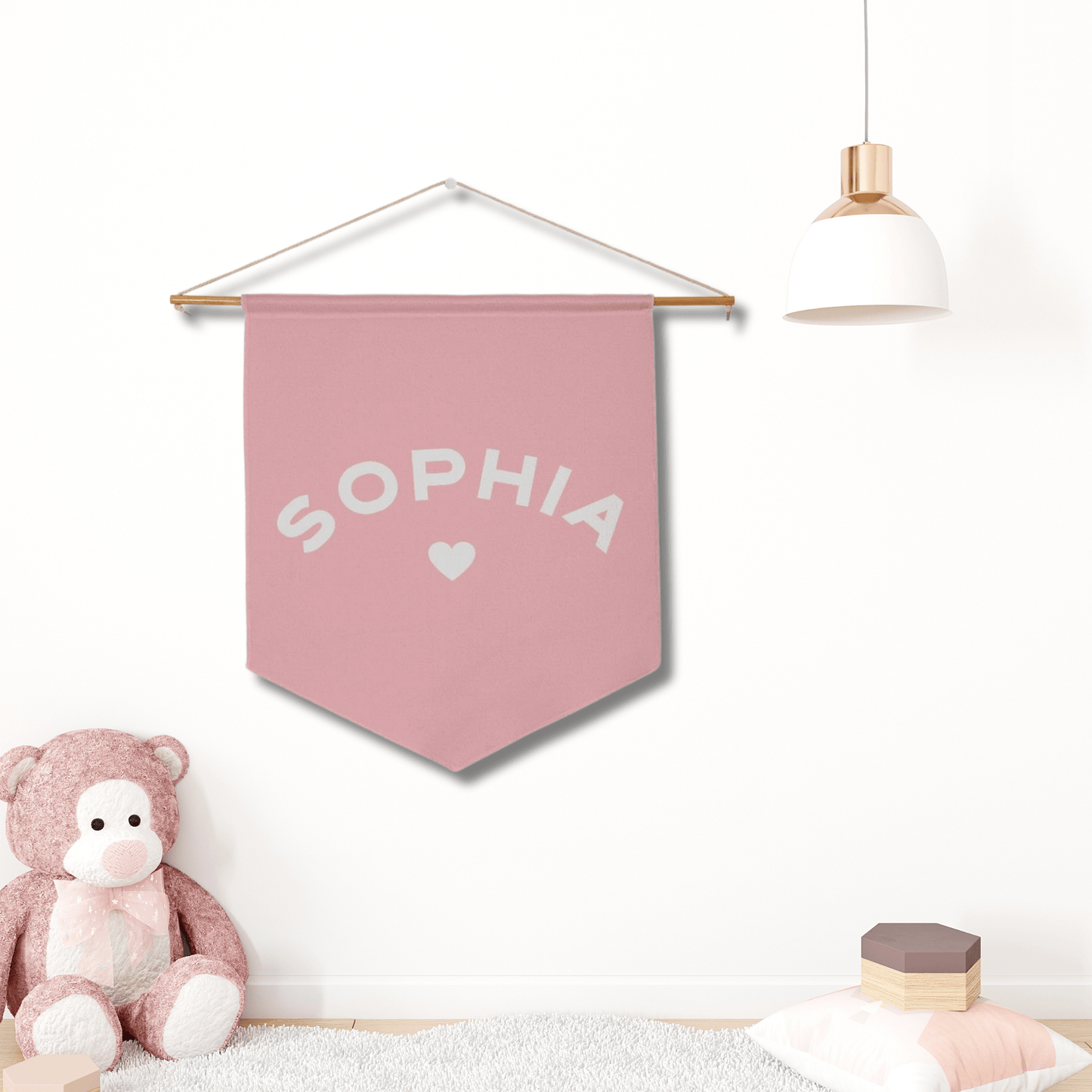 Custom Name Wall Pennant - Personalized Kid's Room Baby Nursery Decor Banner