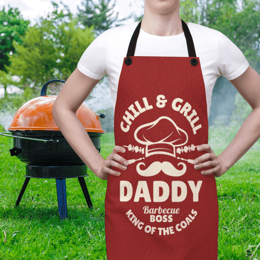 Chill and Grill Father's Day BBQ Boss Apron Gift for Dad