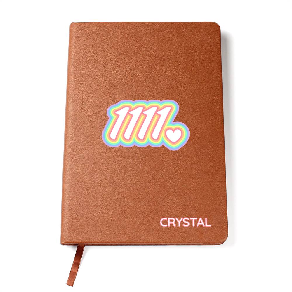Angel Numbers Journal - Custom Vegan Leather Notebook With Personalized Cover