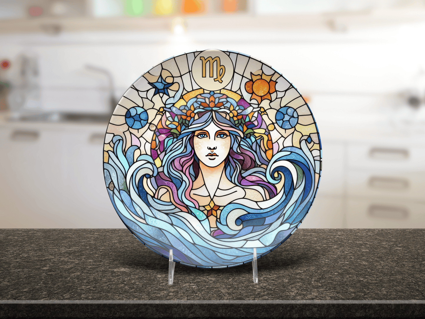 Astrological Signs Zodiac Faux Stained Glass Party Plates