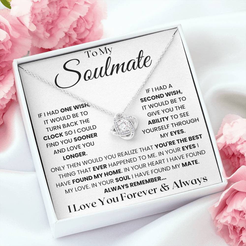 Soulmate Love You Forever & Always - Love Knot Necklace for Girlfriend Wife