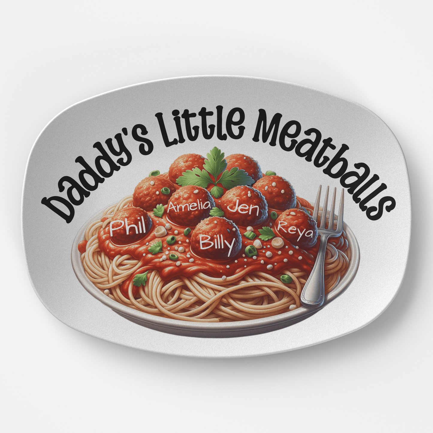 Custom Father's Day Daddy's Little Meatballs Platter Gift for Dad