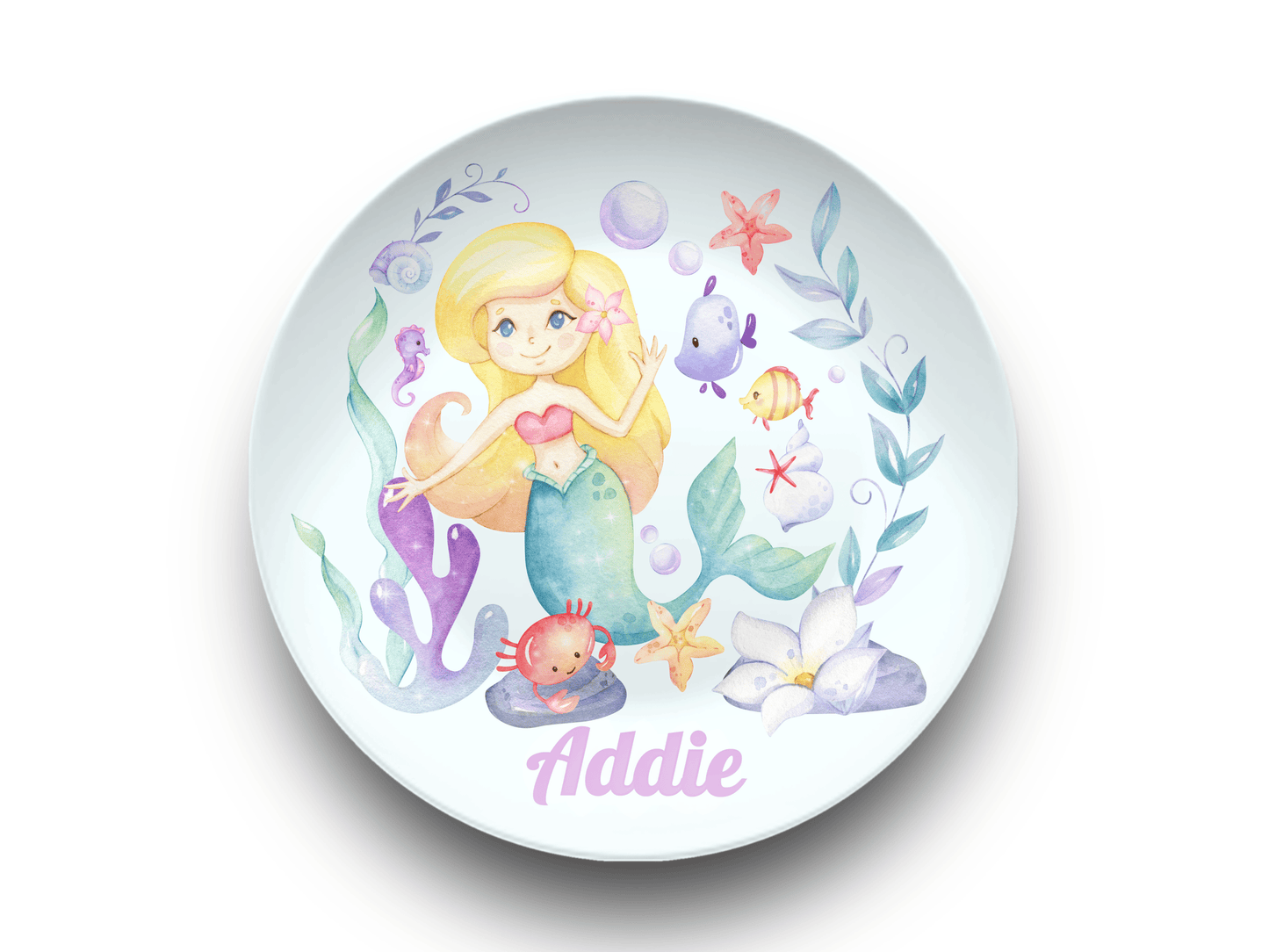 Personalized Kids Dinnerware | Mermaid Birthday Plates & Under The Sea Theme Set