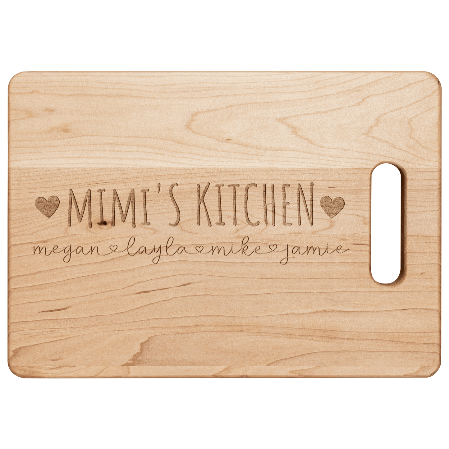 Custom Cutting Board Maple Laser-Engraved Birthday Gift for Mom Personalized with Children's Names, Grandma's Custom Name  Mother's Day Gift