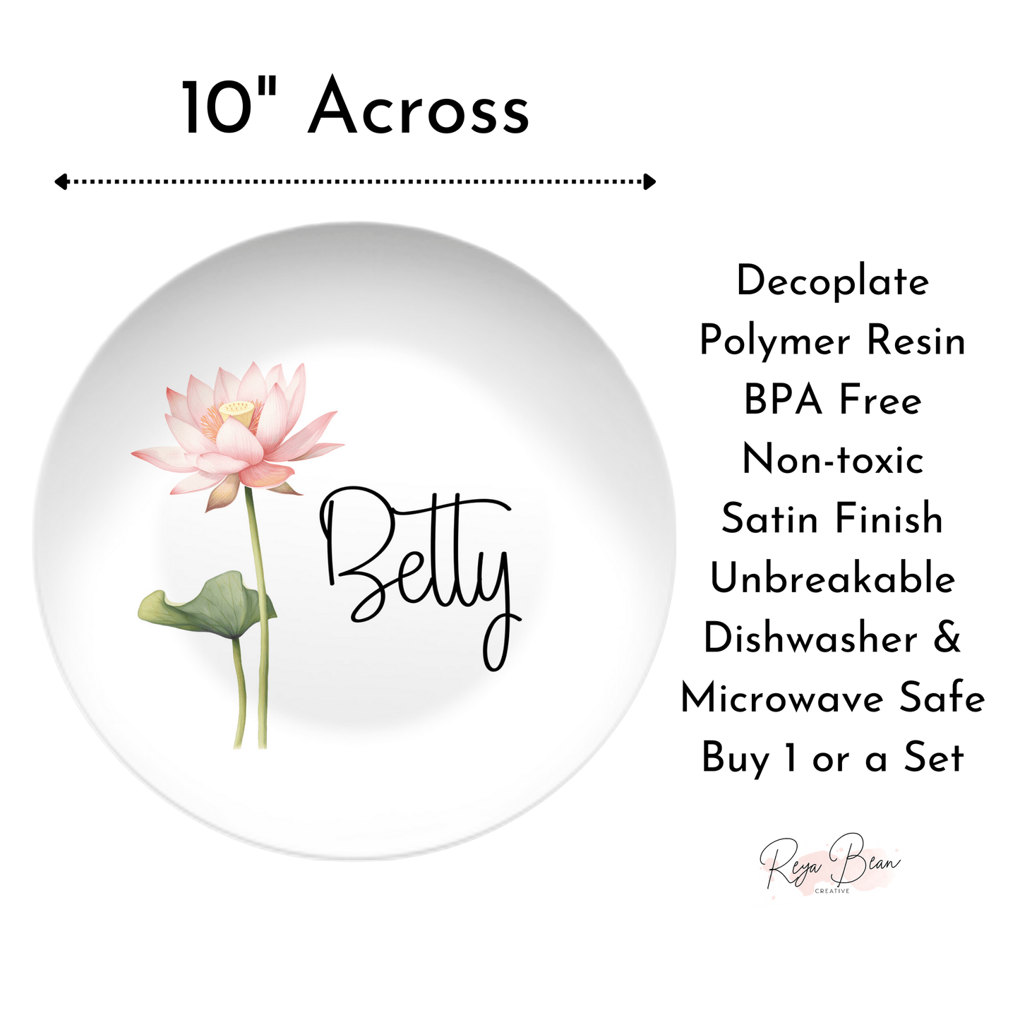 Custom Birth Month Flower Party Plates Gift for Mom, Single Flower Personalized Name Housewarming Gift Set, Mom Birthday Idea Kids Names