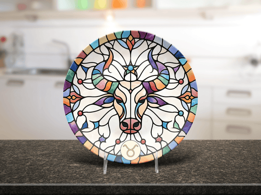Astrological Signs Zodiac Faux Stained Glass Party Plates