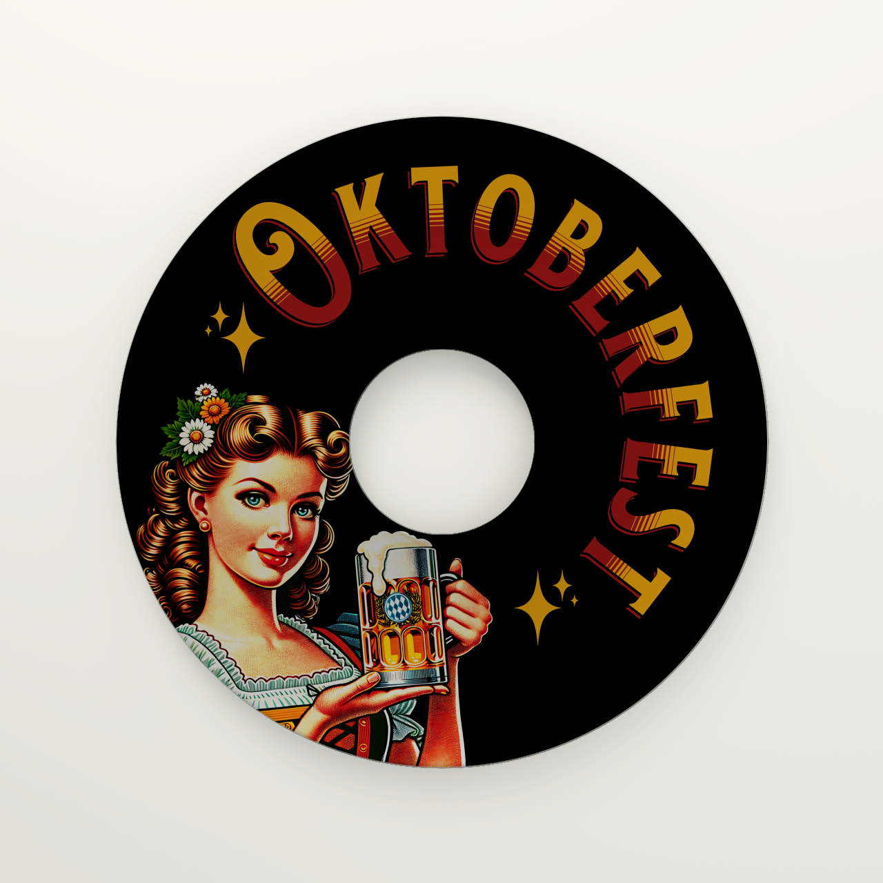 Oktoberfest Beer Appetizer Plate, Beer Lover Octoberfest Maiden German Beer Can O-Plate, Beer Drinking BBQ Finger Food Pint DecoWare Plate