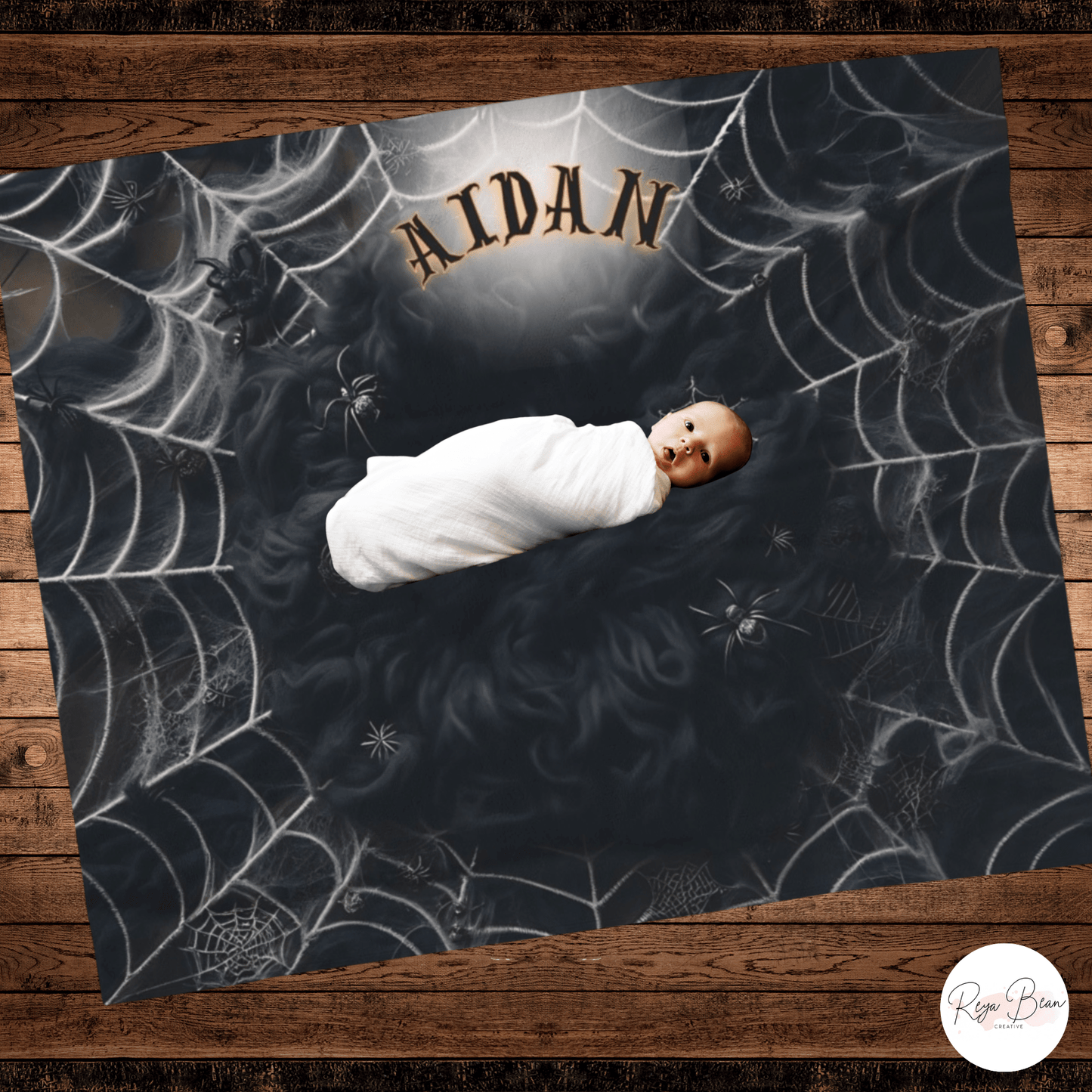 First Halloween Baby Photoshoot Milestone Blanket Backdrop, Spooky Spider Web Newborn Plush Throw Blanket, Unique Baby Costume Photo Idea