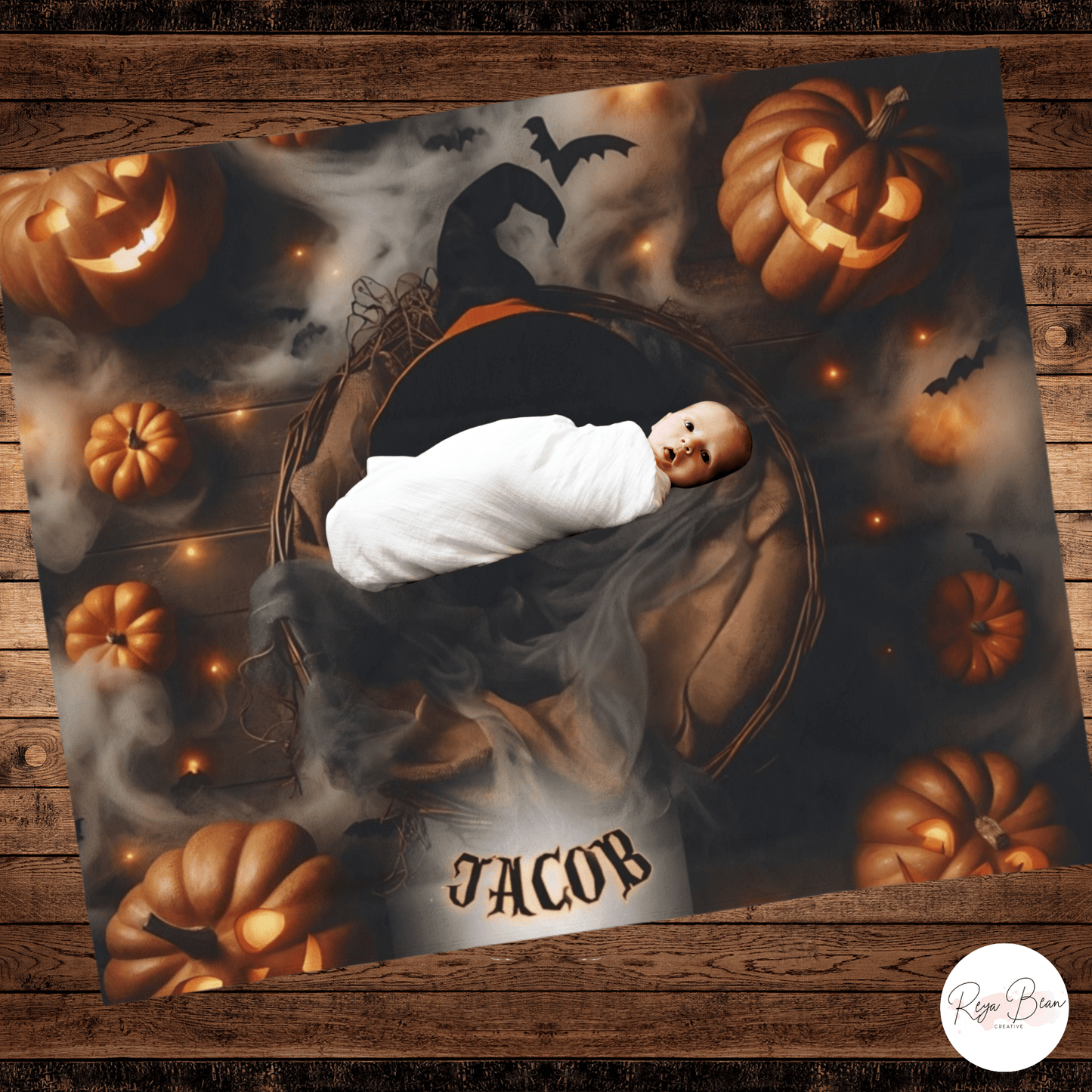 First Halloween Baby Photoshoot Milestone Blanket Backdrop Velveteen, Spooky Pumpkins Newborn Plush Blanket, Unique Baby Costume Photo Idea