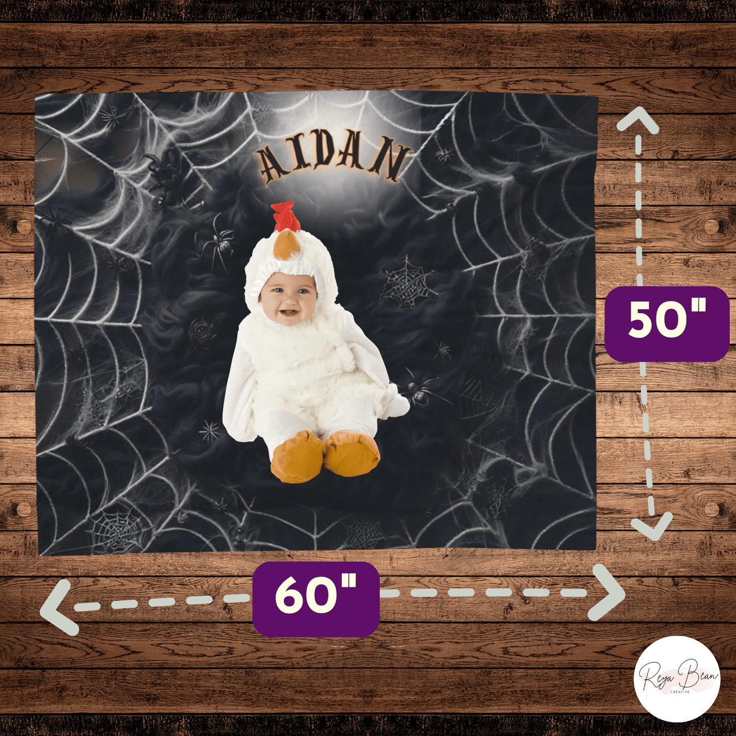 First Halloween Baby Photoshoot Milestone Blanket Backdrop, Spooky Spider Web Newborn Plush Throw Blanket, Unique Baby Costume Photo Idea