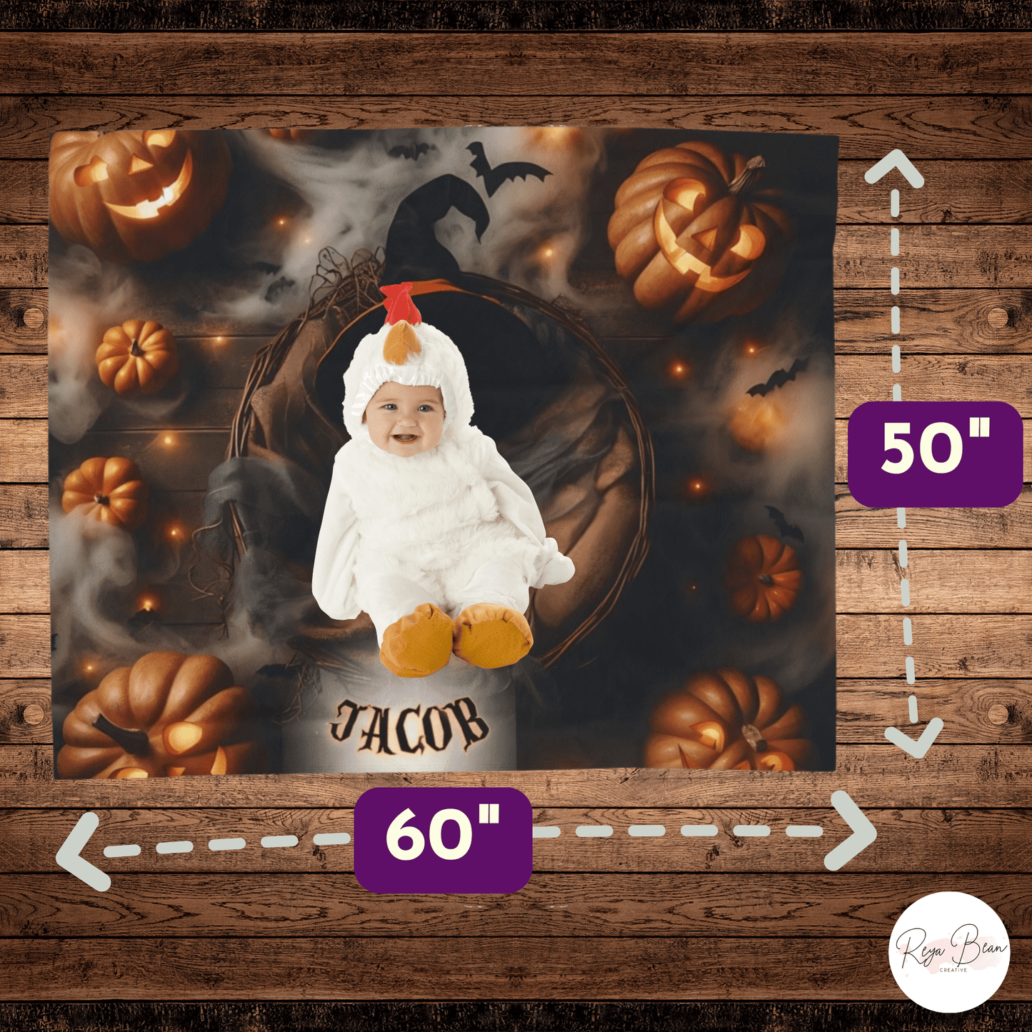 First Halloween Baby Photoshoot Milestone Blanket Backdrop Velveteen, Spooky Pumpkins Newborn Plush Blanket, Unique Baby Costume Photo Idea