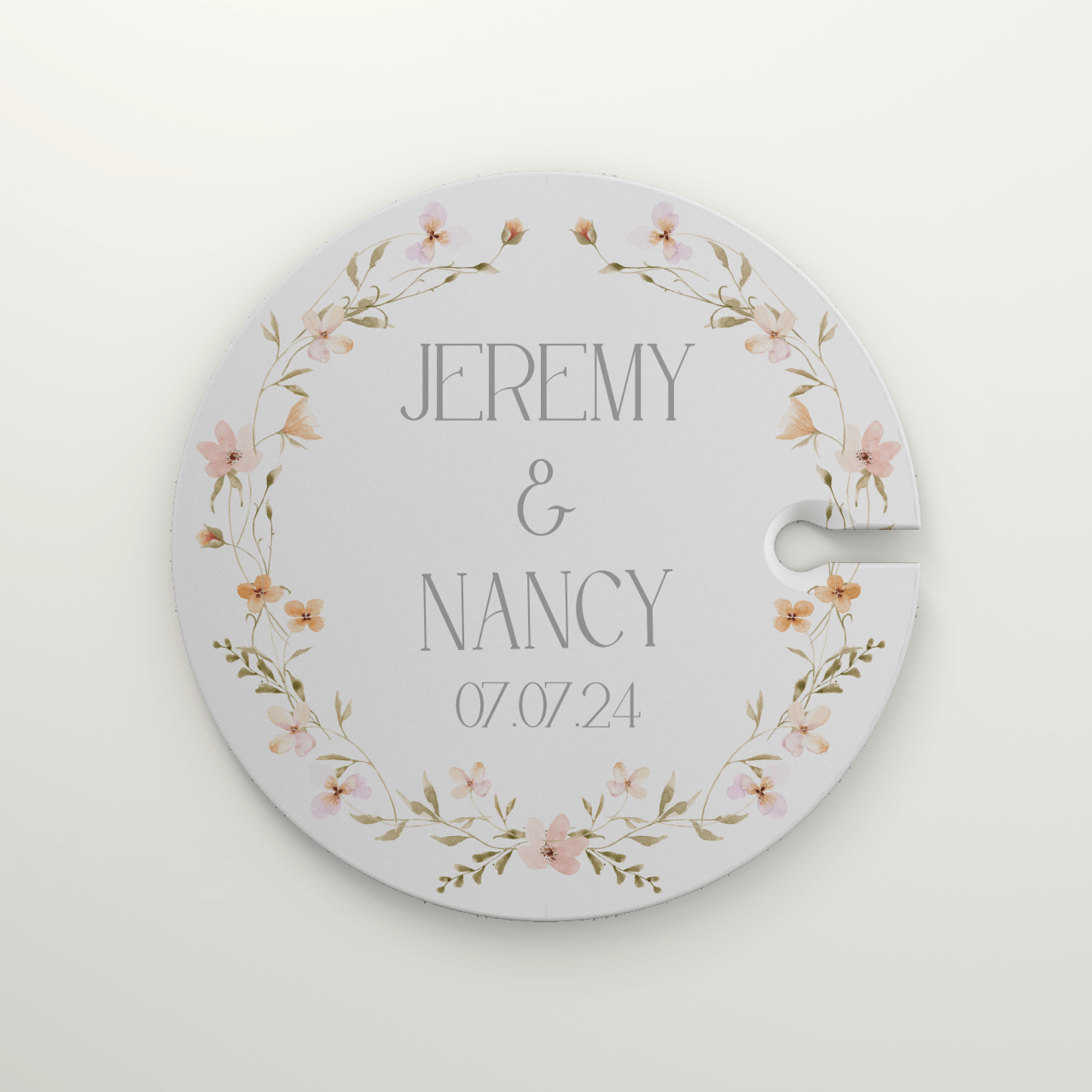 Custom Wedding Cocktail Hour Appetizer Wine Glass Holder and Food Plate, Personalized Wedding Date and Couple Names, Unique Couple Gift Wedding Day