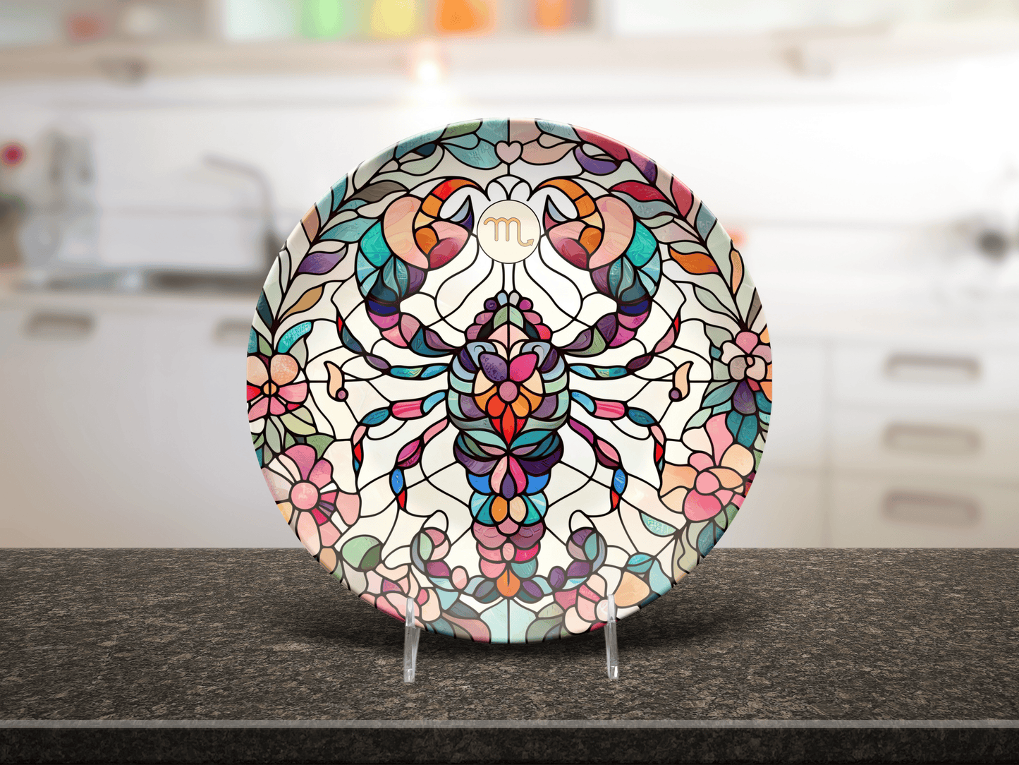 Astrological Signs Zodiac Faux Stained Glass Party Plates