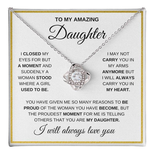 Daughter I Will Always Love You from Mom or Dad - Love Knot Necklace