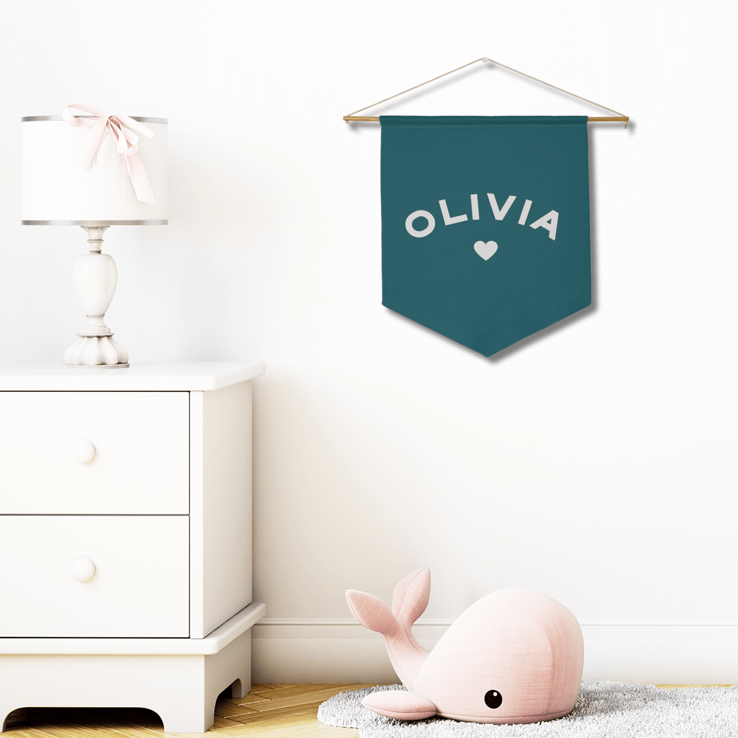 Custom Name Wall Pennant - Personalized Kid's Room Baby Nursery Decor Banner