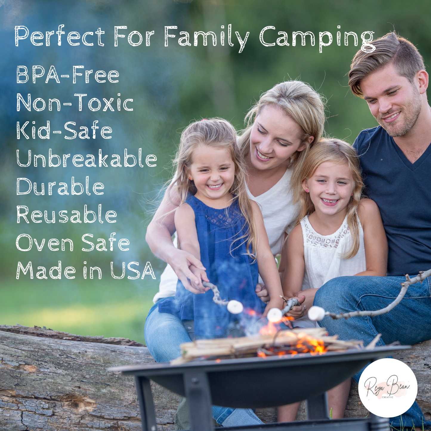 Custom "The Best Memories are Made Camping" Plate Set - Unbreakable BPA-Free Matching Plate, Mug & Bowl