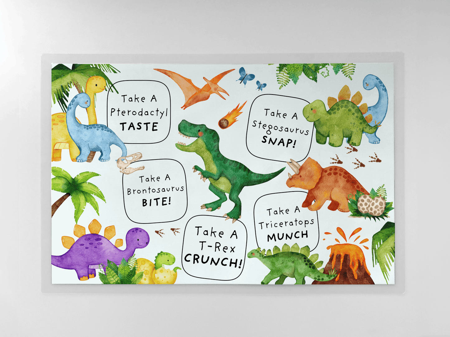 Picky Eater Placemat - Laminated Kids Food Mat 12" x 18" | Easy Clean Durable Mealtime Mat