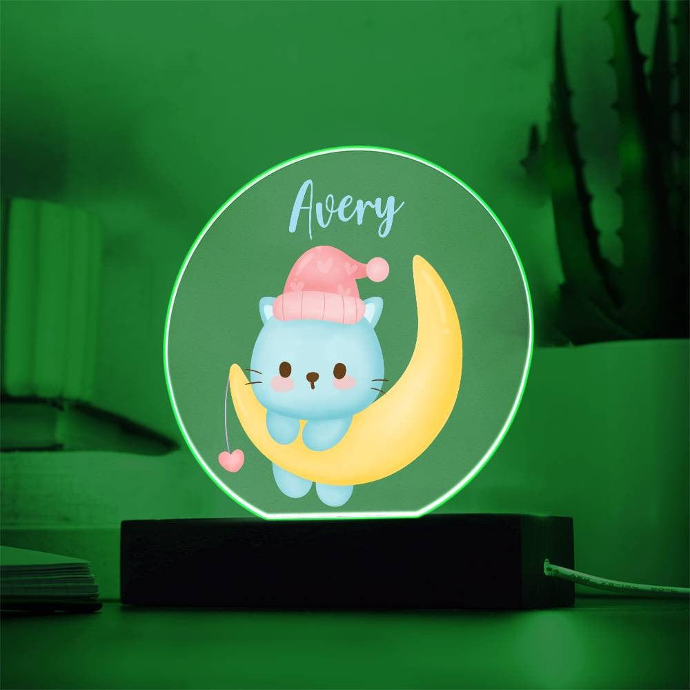 Custom Baby LED Night Light - Cute Animal Nursery Acrylic Plaque