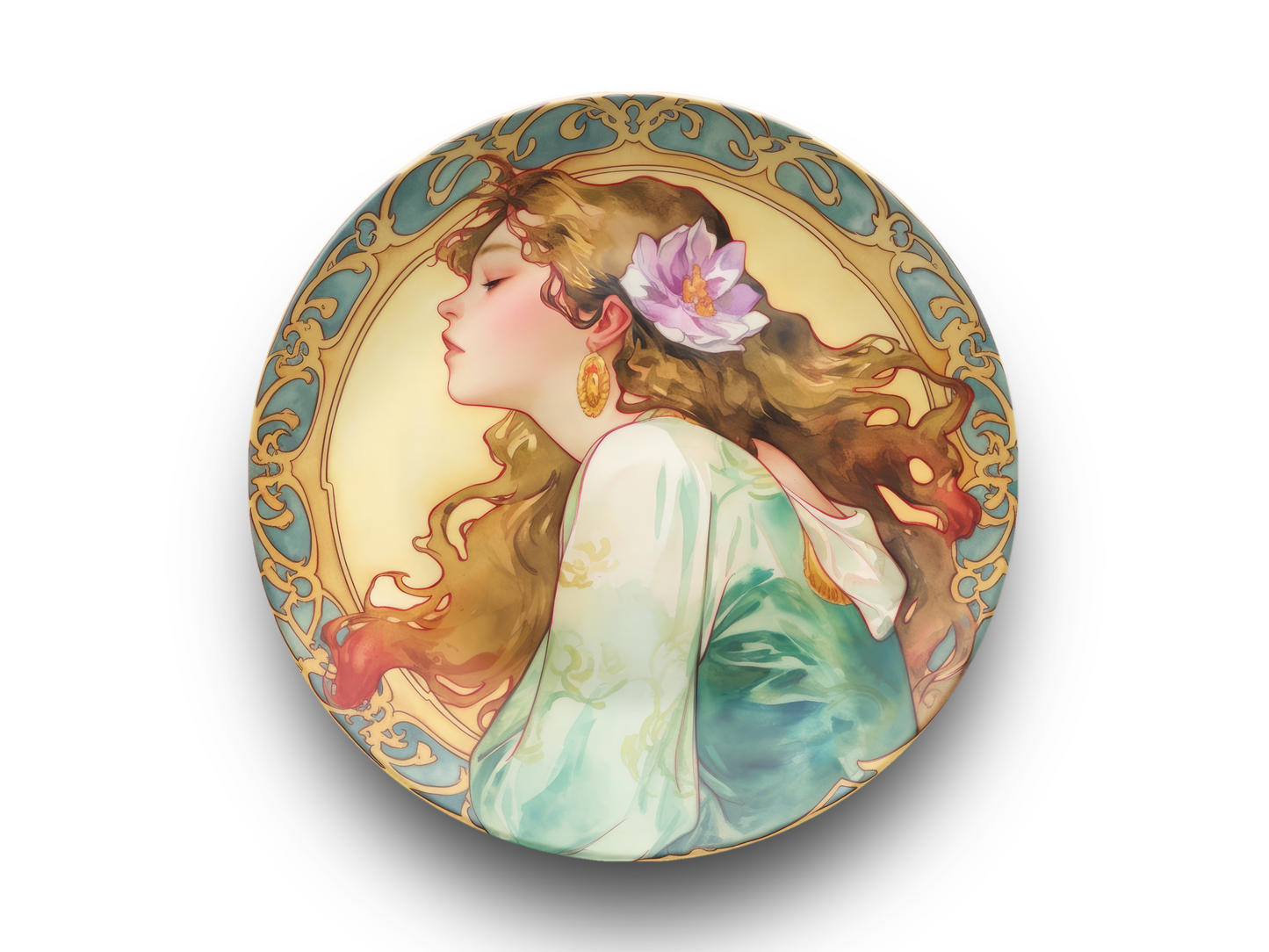 Art Noveau Housewarming Party Plates Gift Ethereal Women Plate Set, Unique Art Deco Hostess Fun Gift Whimsical Dinnerware, 10" Unbreakable