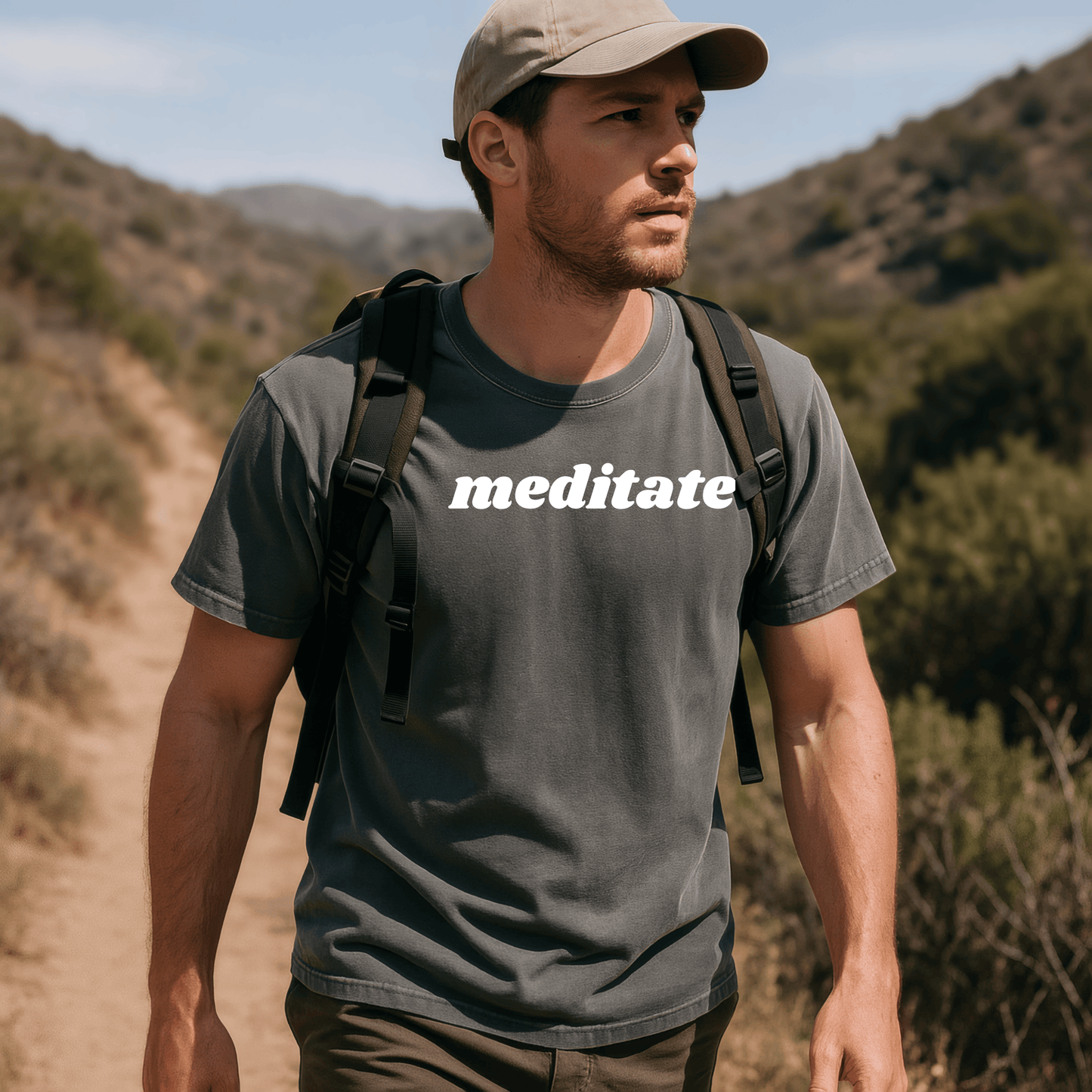 Meditate Minimalist Shirt – Comfort Colors Tee | Energy Healer & Yoga Teacher Apparel