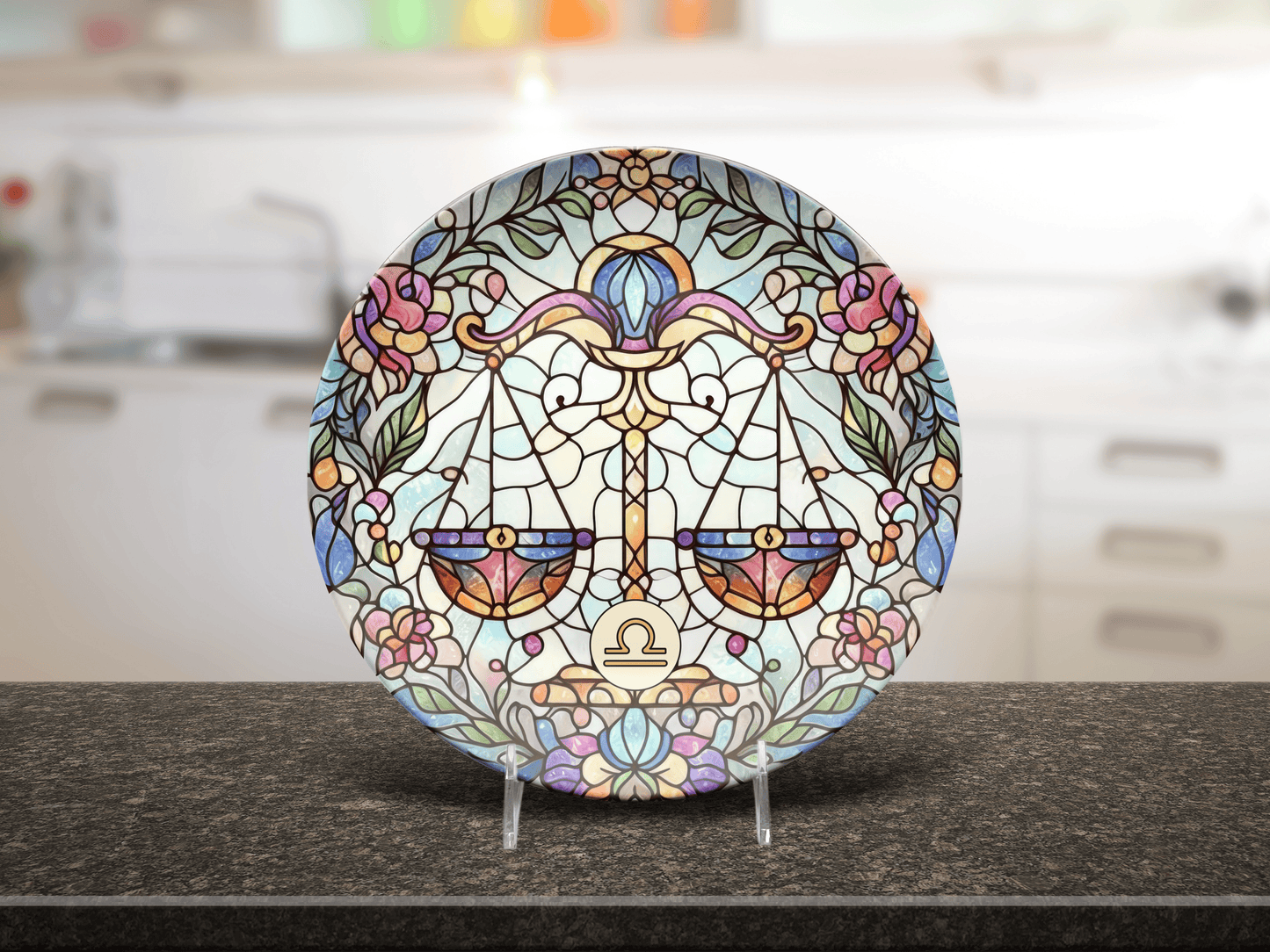 Astrological Signs Zodiac Faux Stained Glass Party Plates