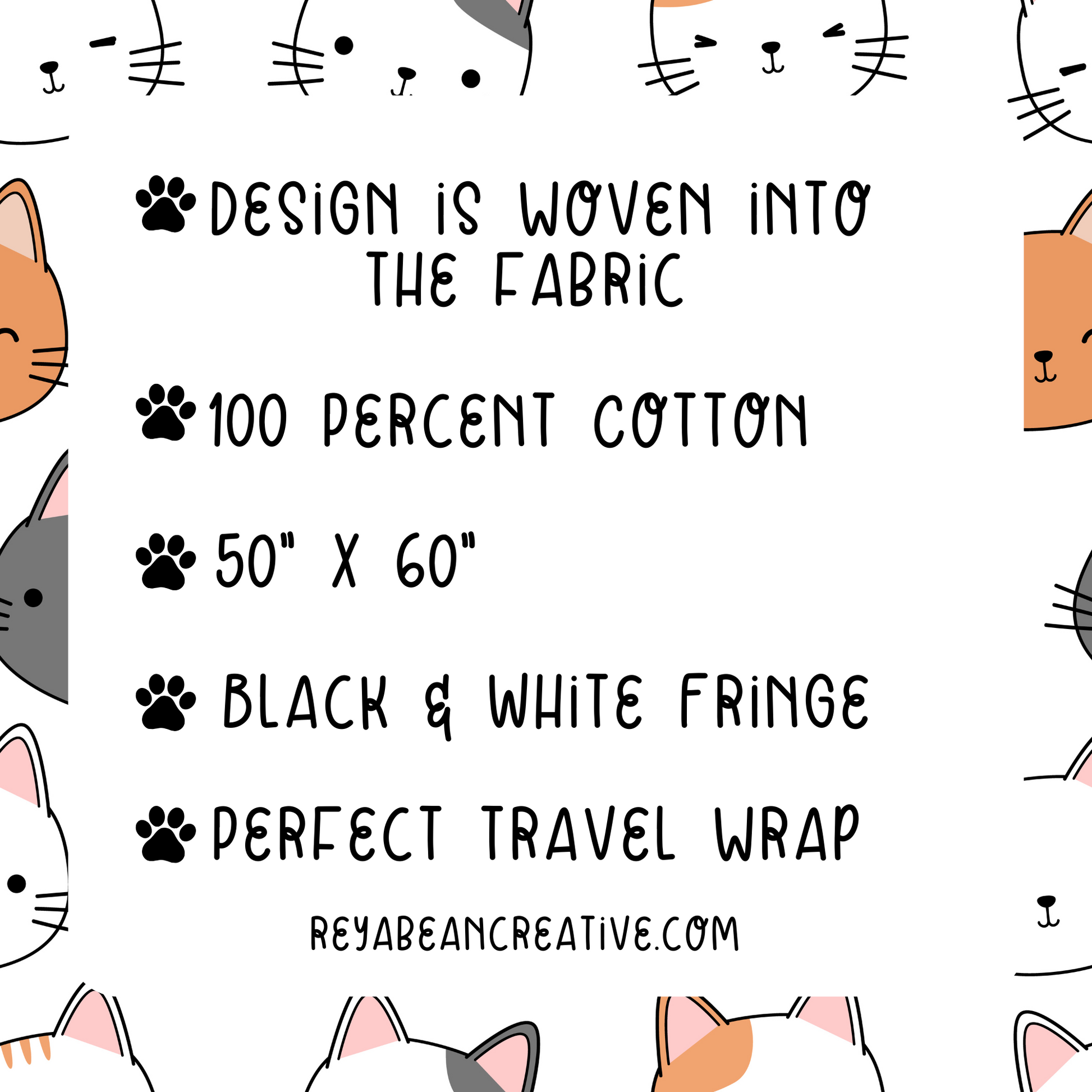 Cute Cat Poncho, Woven Cotton Wearable Black Kitty Blanket, Cute Halloween Minimalist Poncho Cozy Gift for Cat Lover, Unisex 50" x 60"