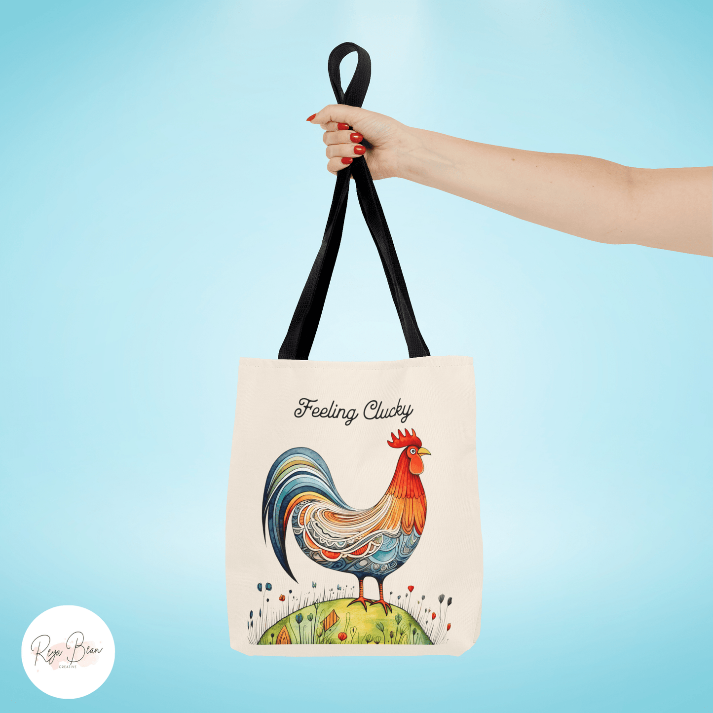 Chicken Feeling Clucky Canvas Tote Bag Funny, Chicken Lover Homesteading Sack, Sassy Farm Girl Bag, Homestead Chic Farmhouse Tote