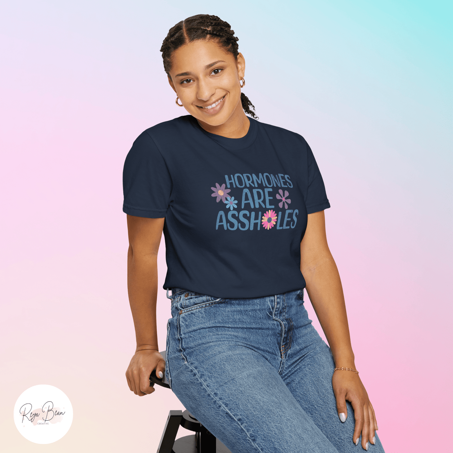 Hormones Are Assholes Gift for Menopausal Woman Comfort Colors Tshirt, Funny Perimenopause Pregnancy Hot Flashes Snarky Menopause Gift Tee