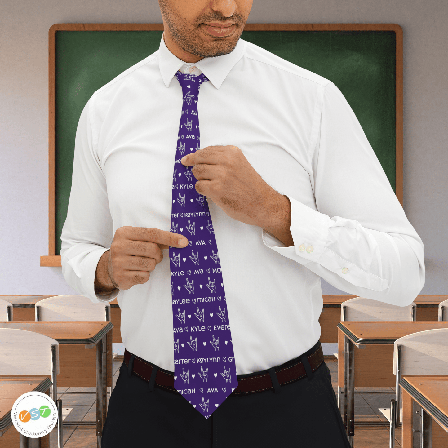 I Love You Custom ASL Father's Day Necktie