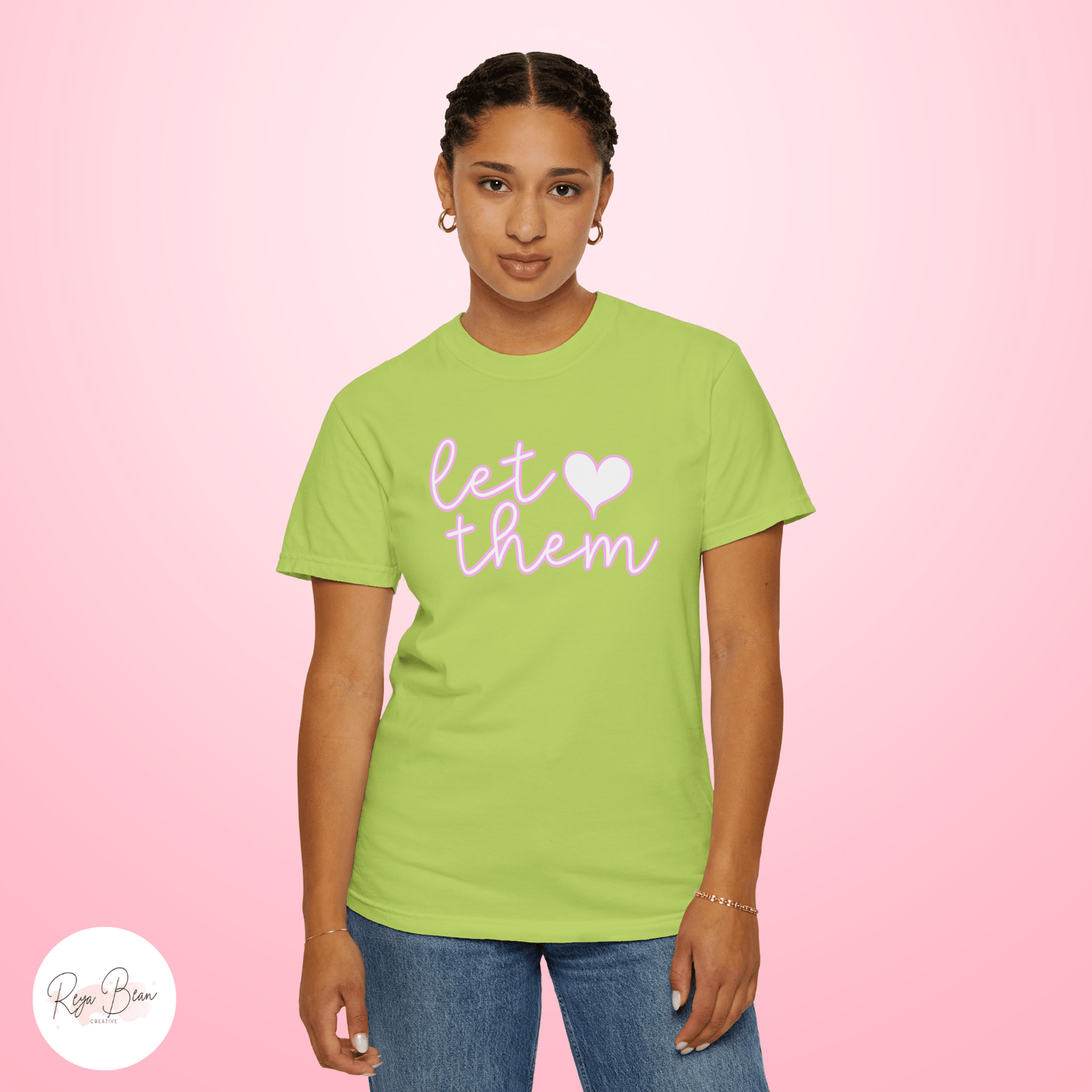 Let Them T-shirt Mental Health Self-Love, Minimalist Positive Affirmation Shirt, Unisex Garment-Dyed Inspirational T-shirt, Keep Shining Tee