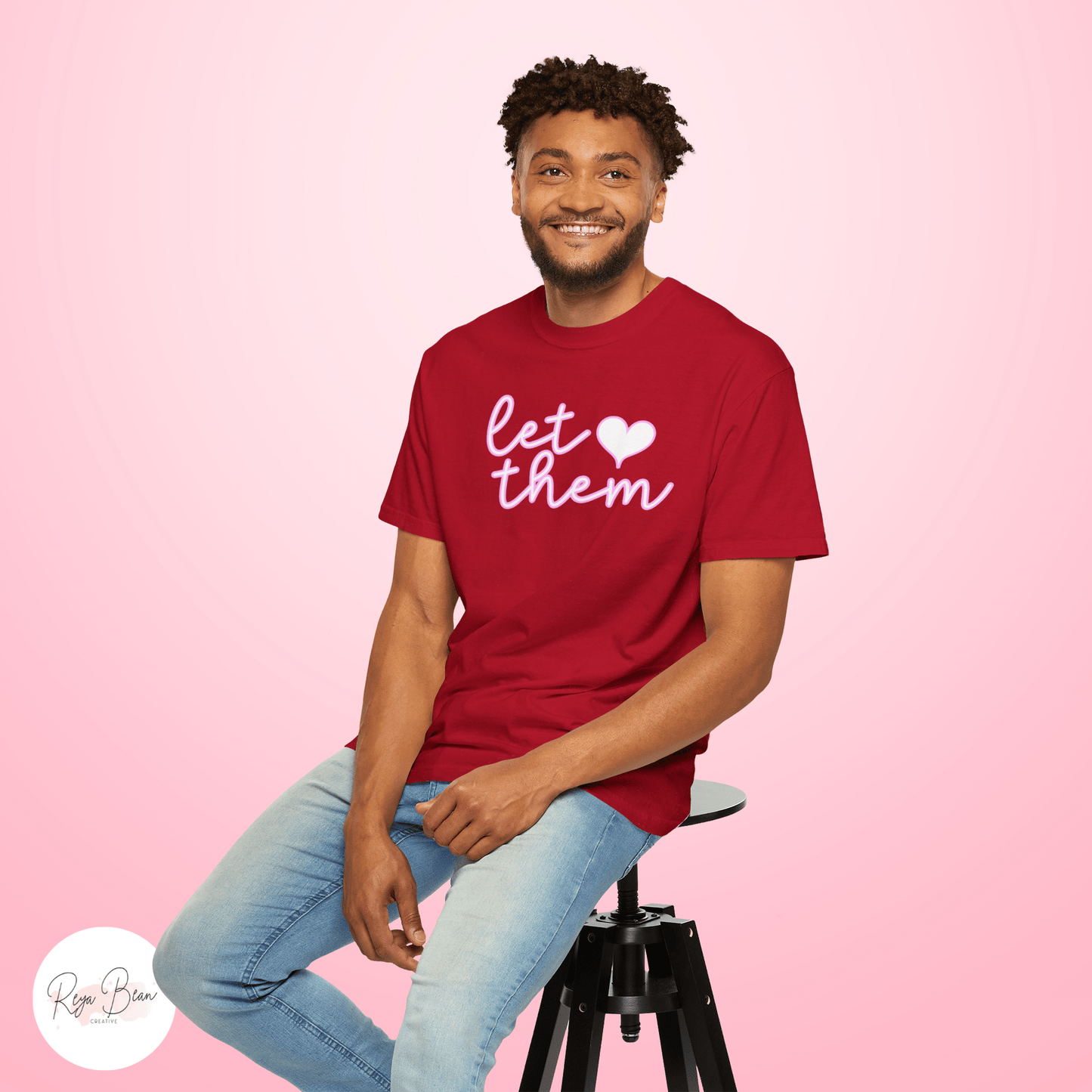 Let Them T-shirt Mental Health Self-Love, Minimalist Positive Affirmation Shirt, Unisex Garment-Dyed Inspirational T-shirt, Keep Shining Tee